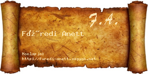 Füredi Anett névjegykártya